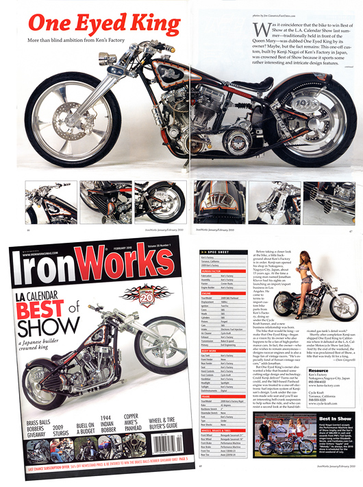 LA Calendar Motorcycle show feture in Iron Works magazine