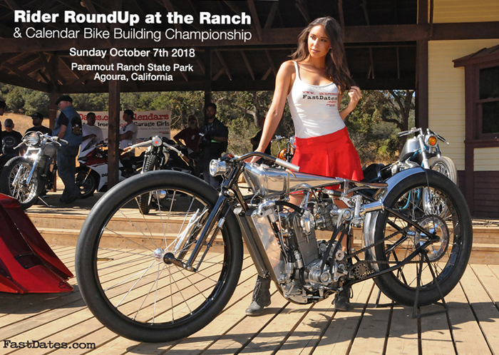 2018 LA Calednar Motorccycle Show, Calendar Bike Building Championship, Rider RoundUp at the rach, Paramount Movie ranch