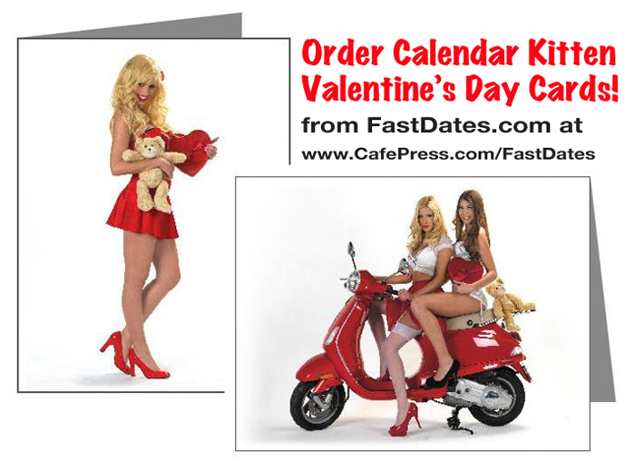 Valentine Cards with pinup model girls