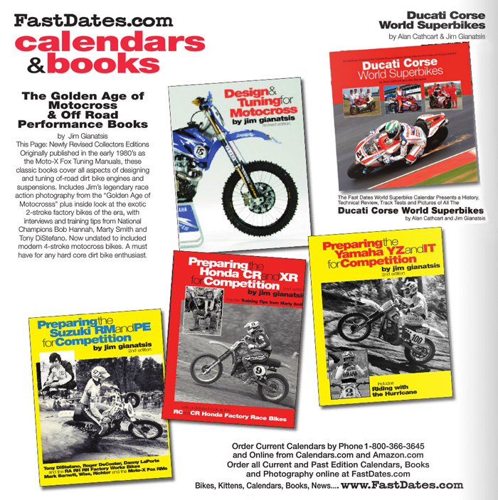 Jim Gianatsis Designand tuning for Motocross books Honda Yamaha Suzuki Kawasaki
