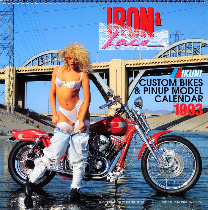 1993 Iron & Lace custom motorcycle pinup model calendar