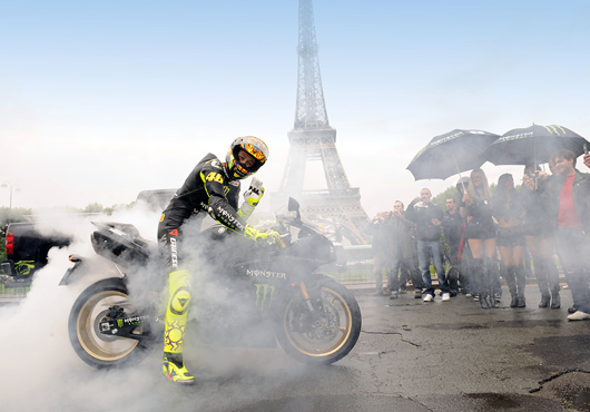 Valentino Rossi Paris MotoGP Monster promotion