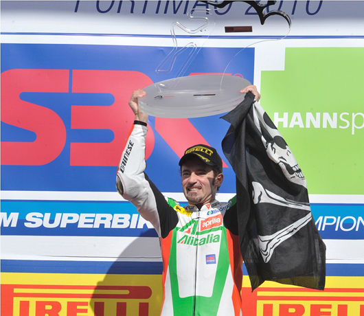 Max Biaggi on Portiamo World Superbike podium photo