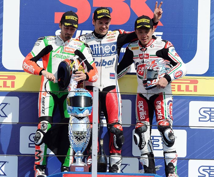 Misano World Superbike podium 2011