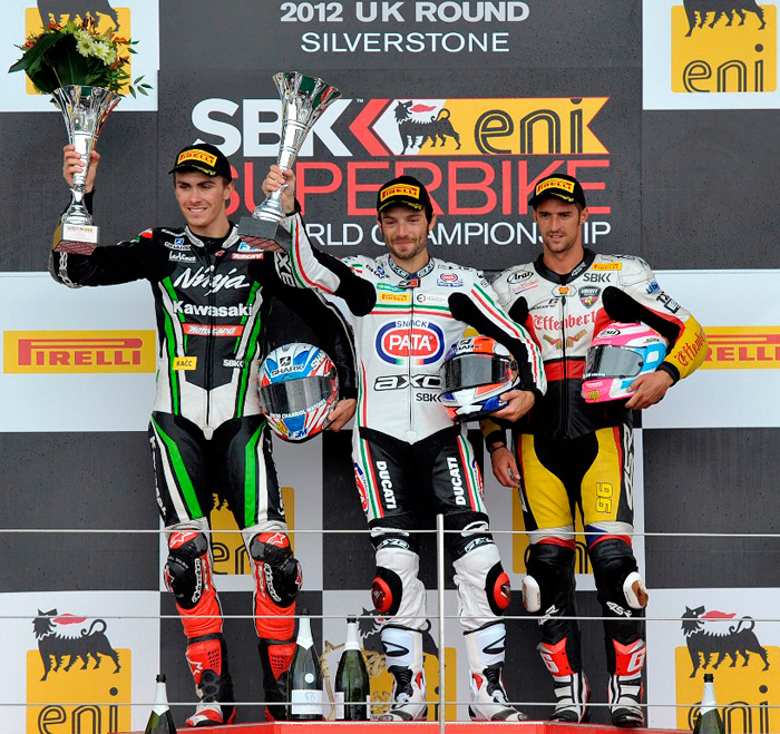 Silverstone WSBK podium 2012