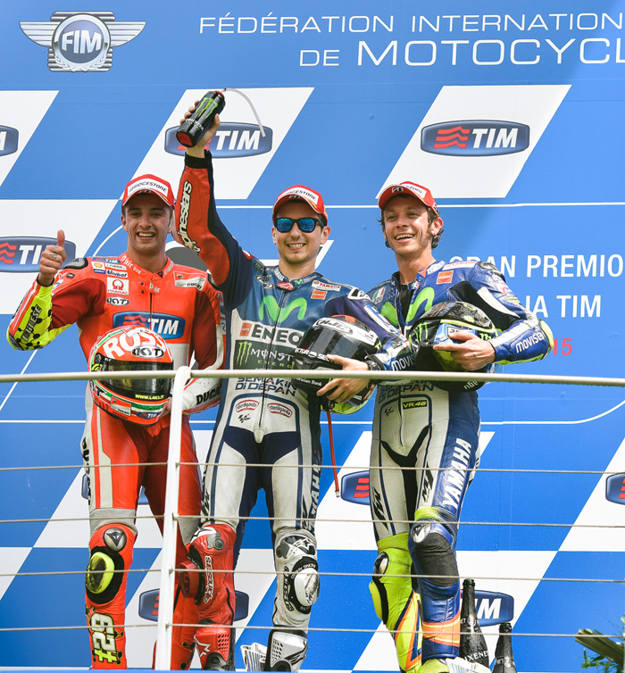 Mugello MotoGP podium photo 2015 Lorenzo