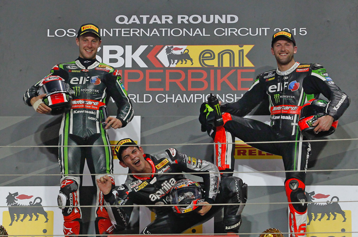 Jordi Torres podium photo Qatar World Superbike 2105