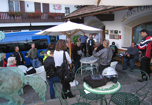 Edelweiss Motorcyclist Alps Challenge motorcycle tour riders meeting