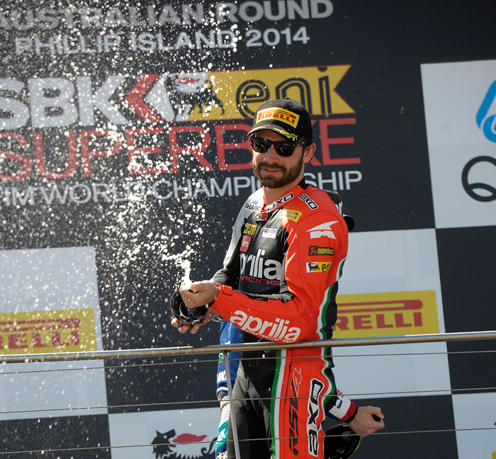 Guintoli podium Phillip Island SBK